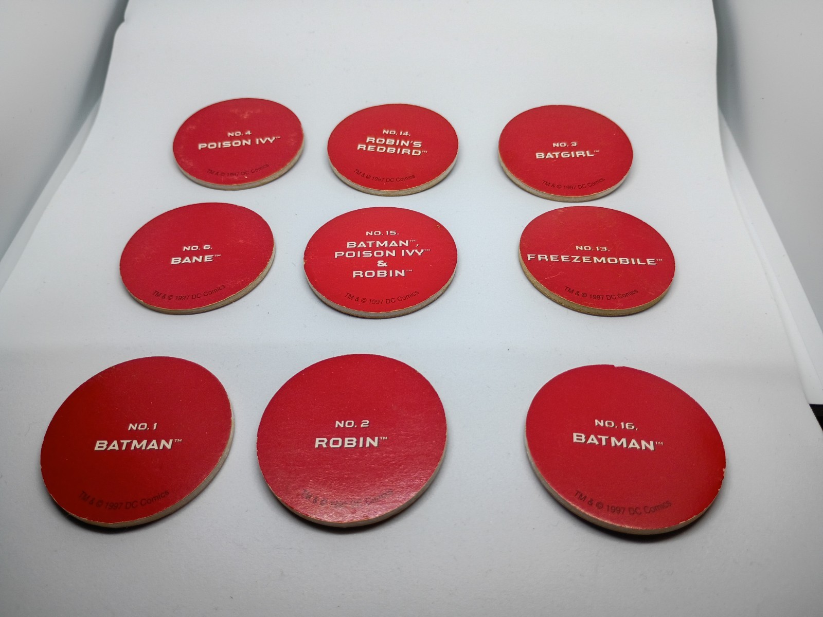 Batman And Robin Movie Pogs/Milkcaps 9 Total 1997 DC Comics