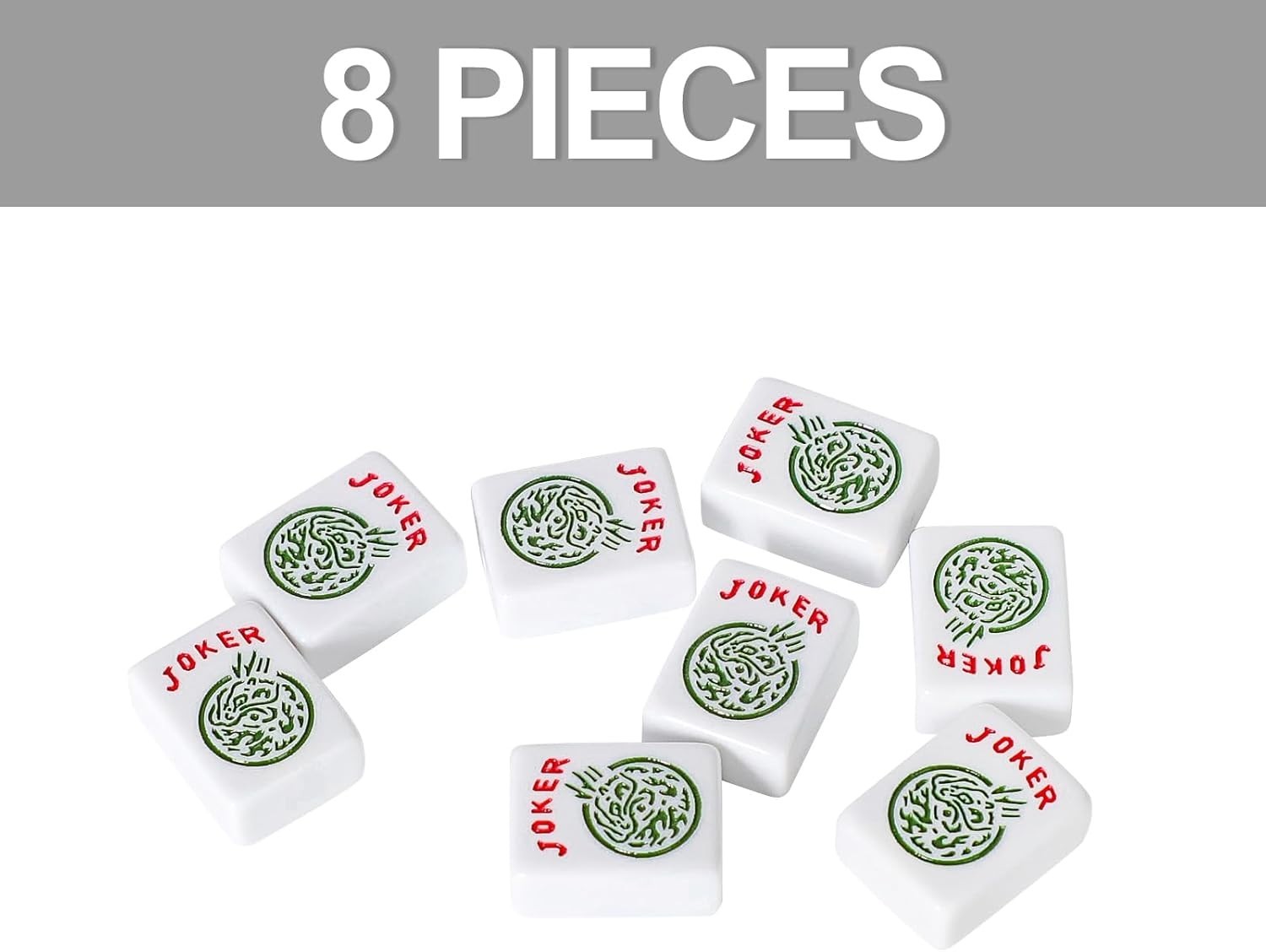 8 Pieces American Mahjong Joker Tiles, Mahjong Accessories (Standard Size 1.2”,T