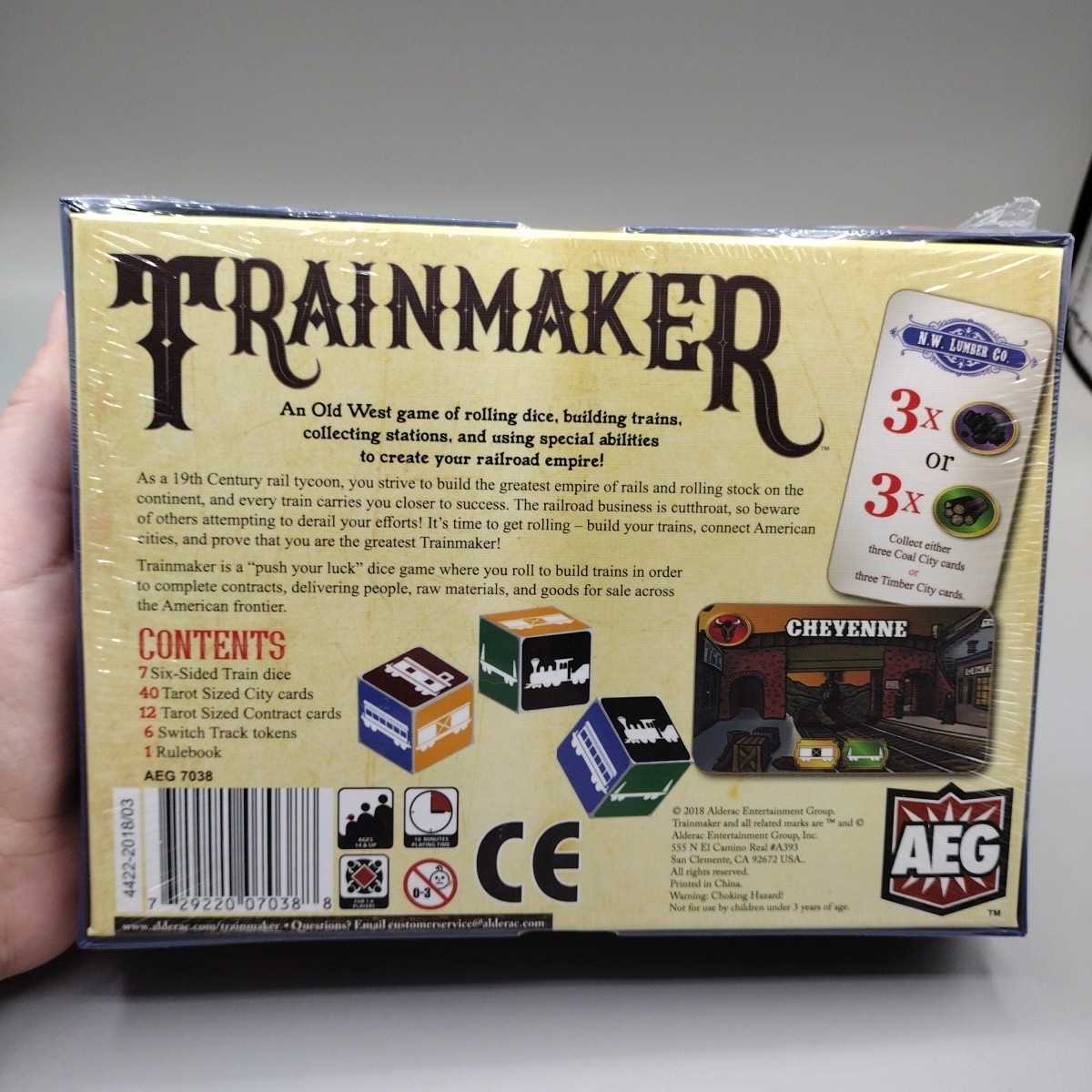 Trainmaker Board Card Dice Game Chris Leder AEG Railroad Push Your Luck Trains