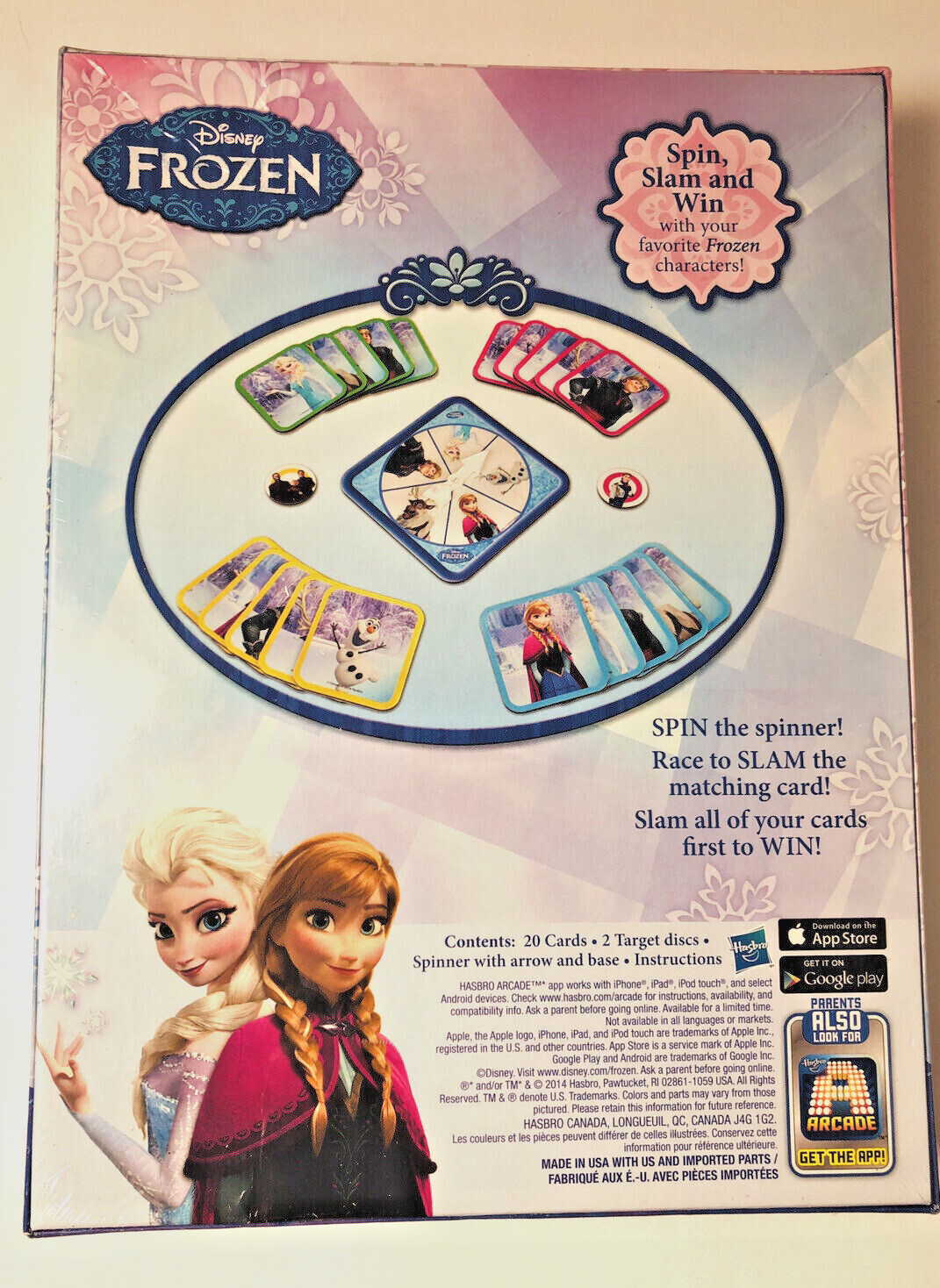 Disney FROZEN Hands Down Game- Hasbro Gaming- Spin Slam & Win! Ages 4+ NEW