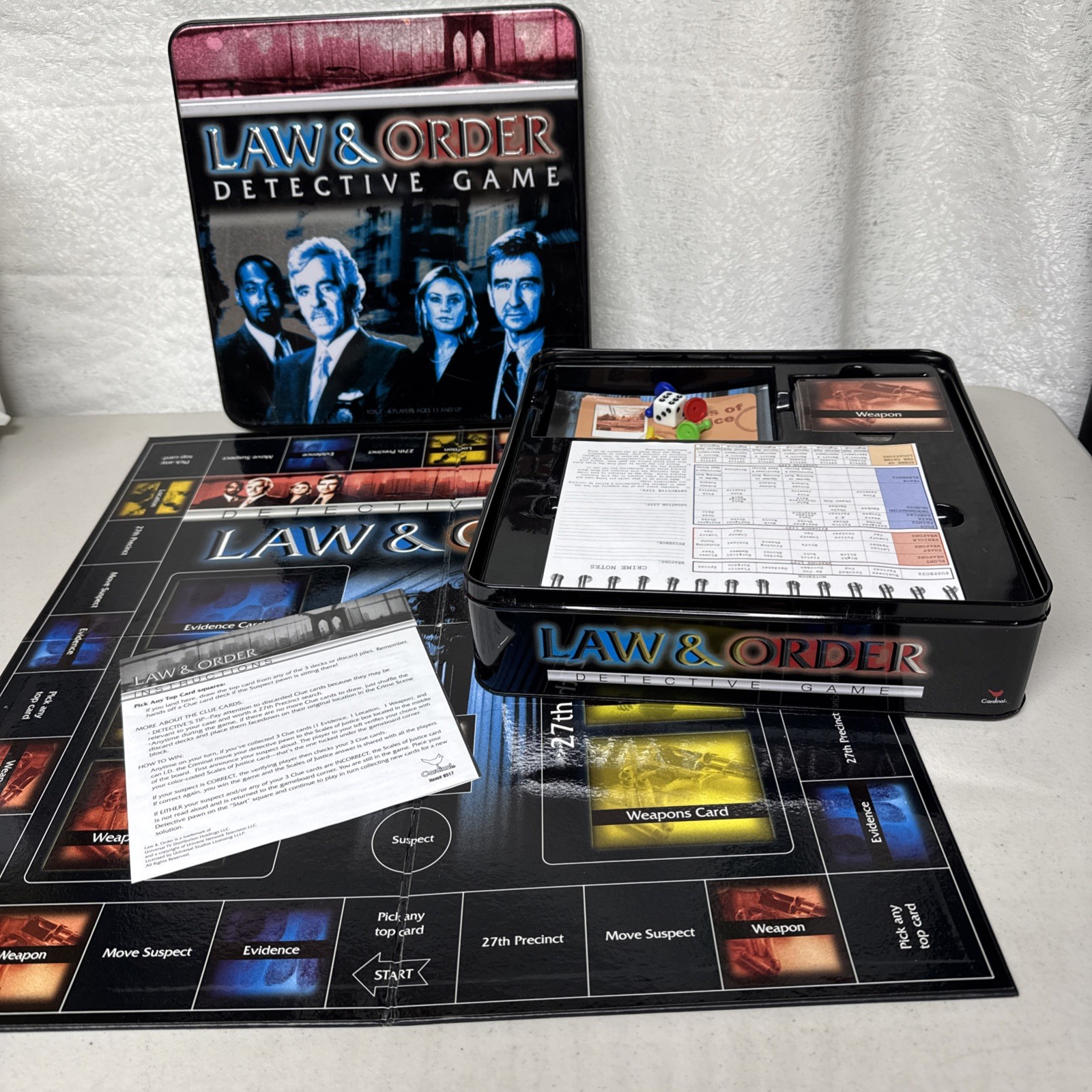 Law & Order Detective Game In Tin Box Complete Cardinal Ages 13 And Up