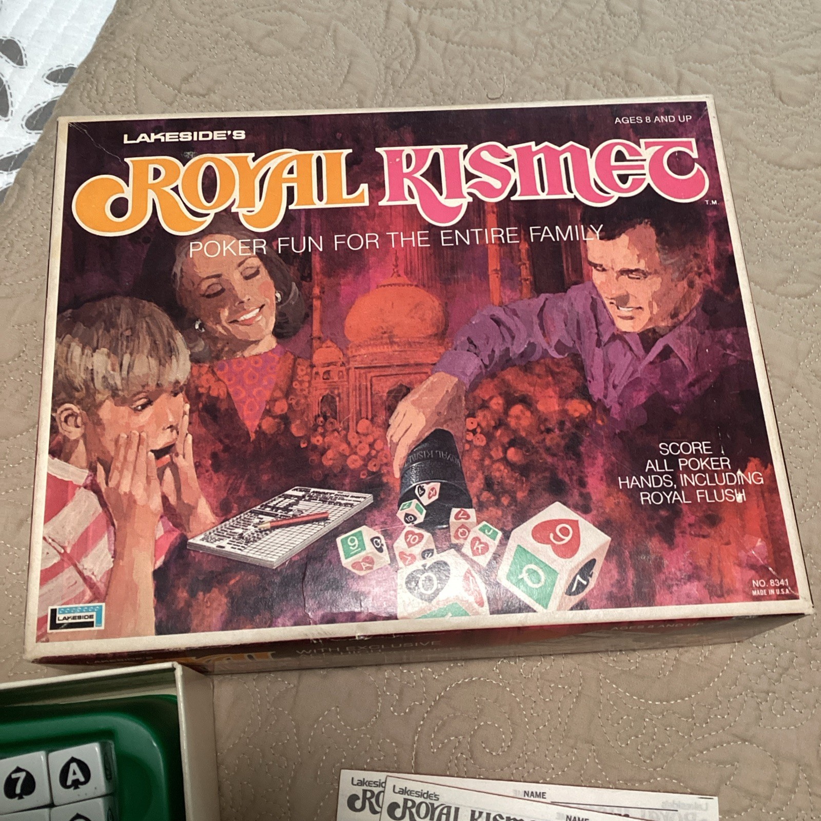 Royal Kismet Poker Dice Game Complete w Clean Score Pads Lakeside 1974