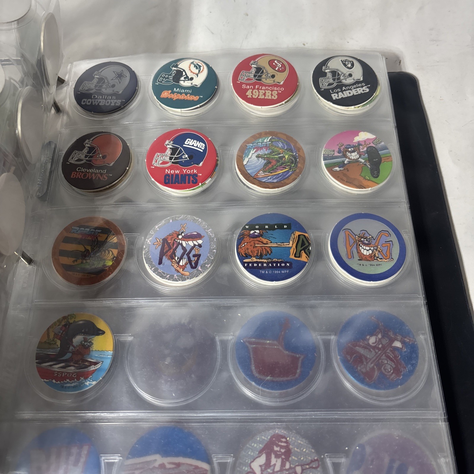 Vintage Pogs/Milk Caps 90’s Lot Of 200+ Pieces – Mixed Collection Binder/Sleeves
