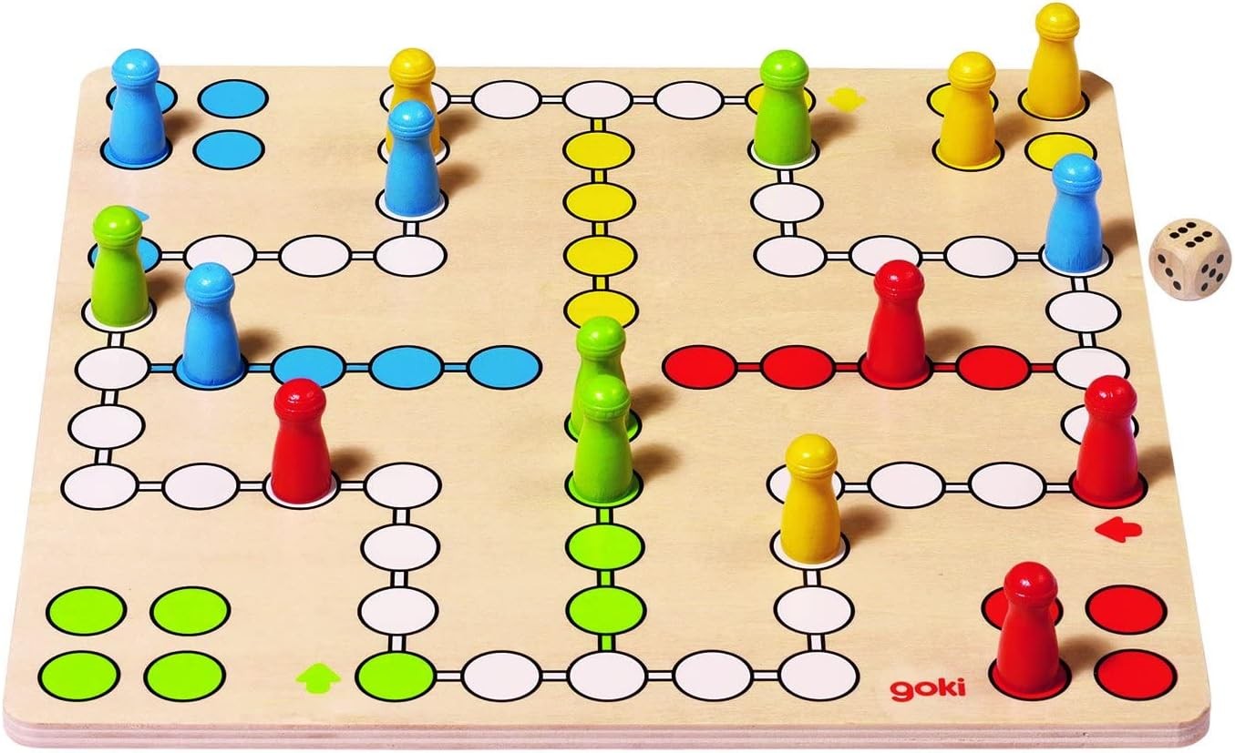 Goki 56710 Ludo Board Game, Basic, Mixed