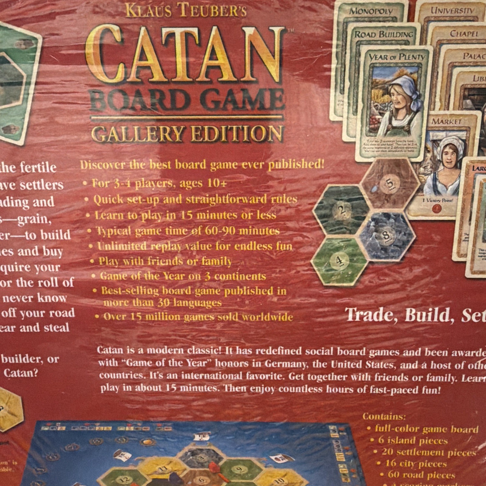 Catan Gallery Edition Board Game Complete Set #73001, Mayfair Games 2008 SEALED