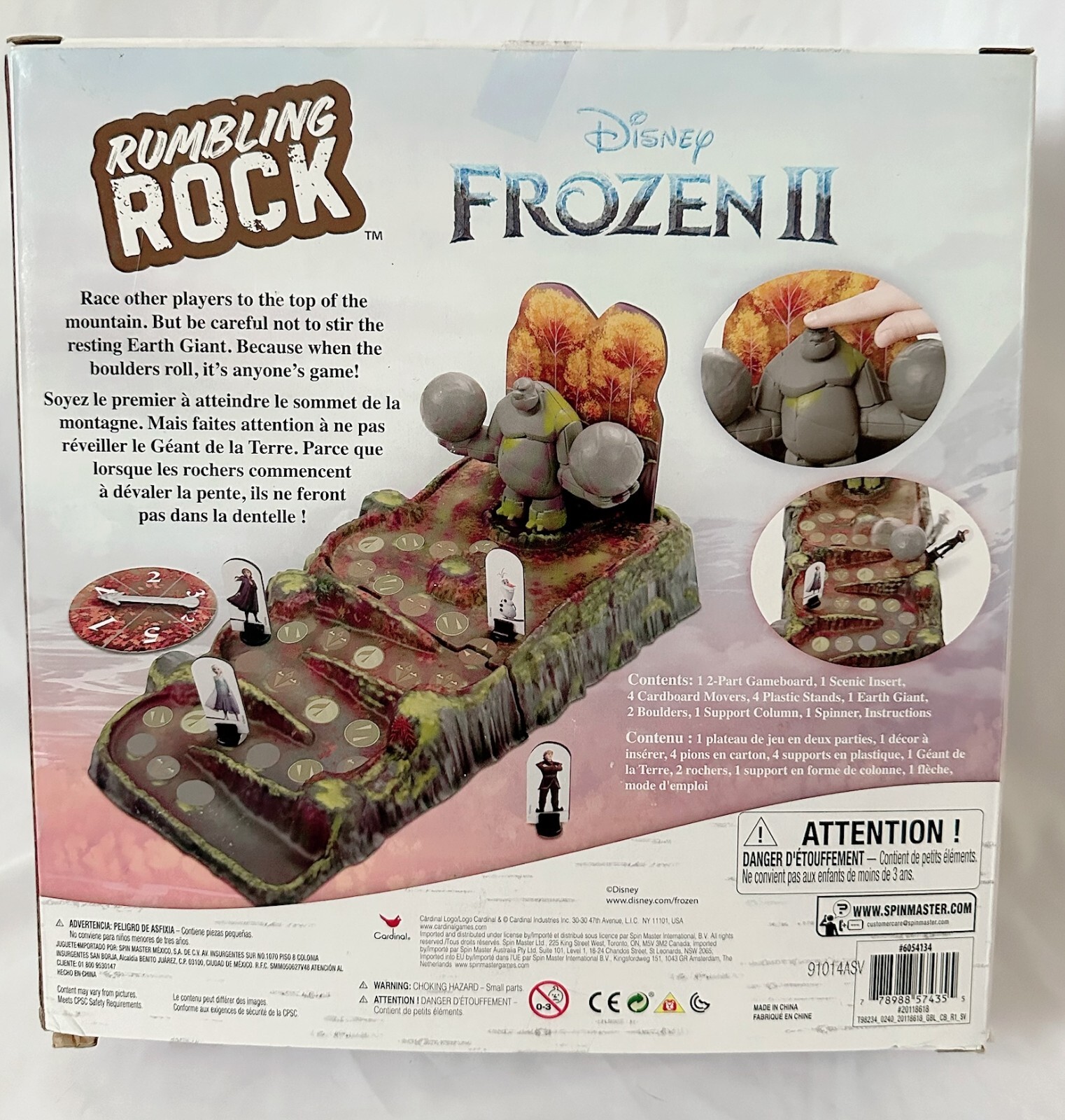 Disney Frozen 2 Rumbling Rock Board Game Earth Giant Adventure Complete Mattel
