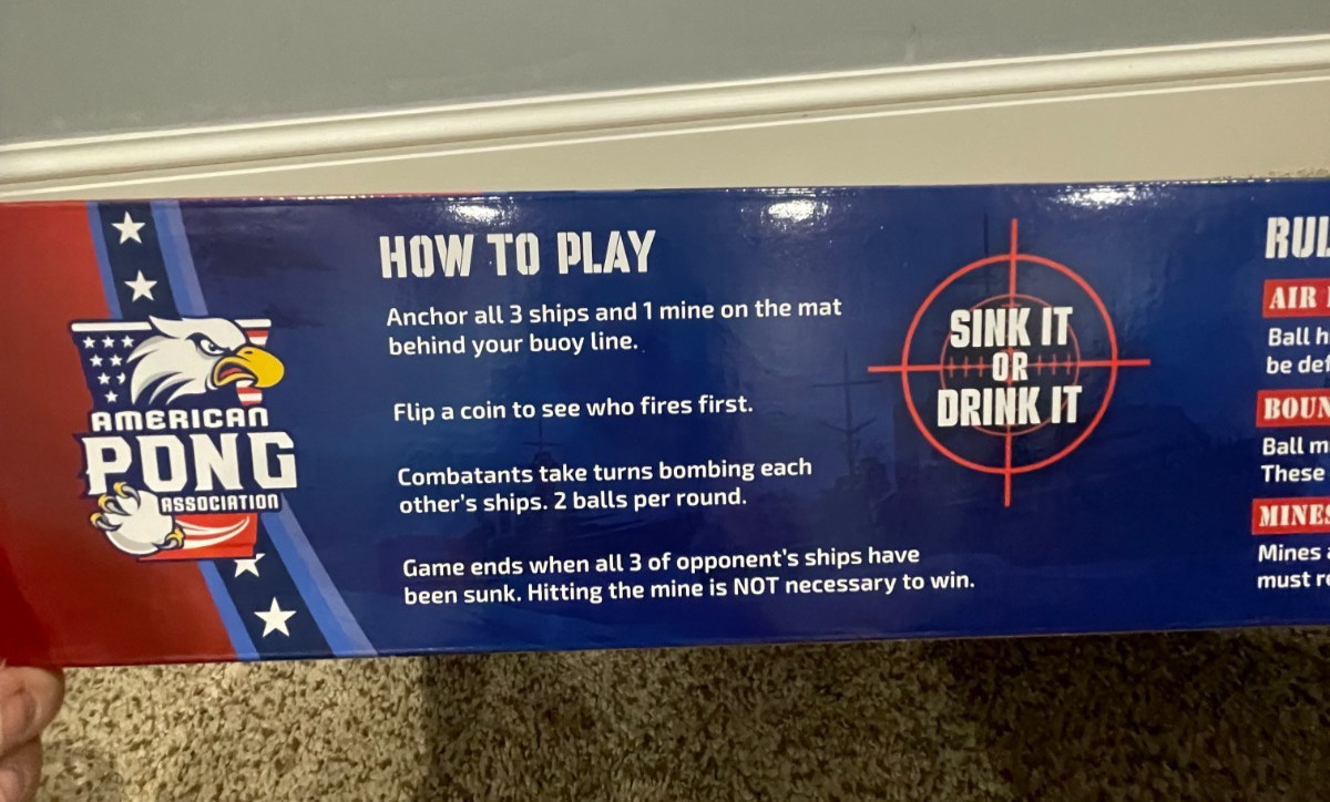 Battle Pong USA 250th Edition Game, Sink It or Drink It, American Pong Assoc