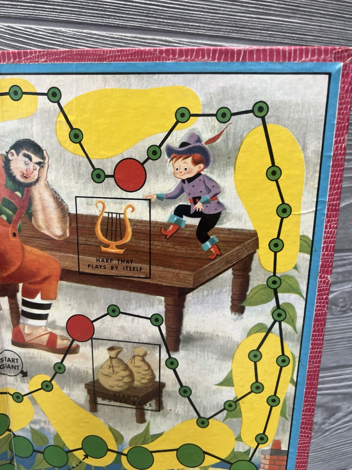 Vintage 1957 Jack & the Beanstalk Adventure Game BOARD ONLY Transogram