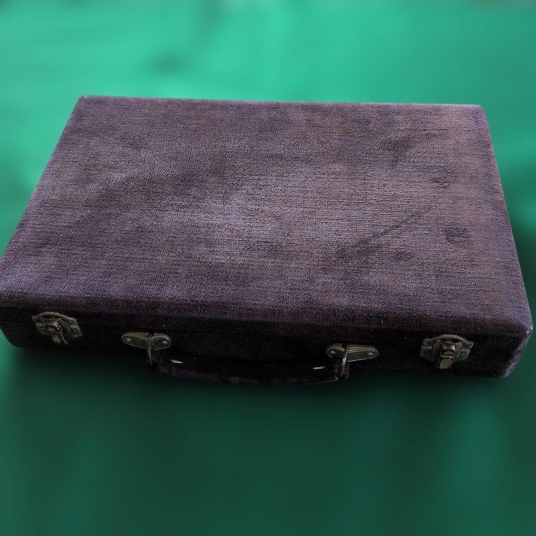 Mahjong Tile Set Bamboo Back Purple Hard Case