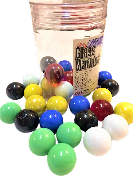 1 INCH Marbles Red Yellow Blue Green Black White 1″ 25mm 30 Opaque Solid Glass