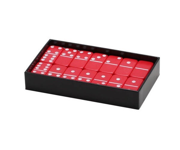 Dominoes Double 6 Six Standard Size Red Color