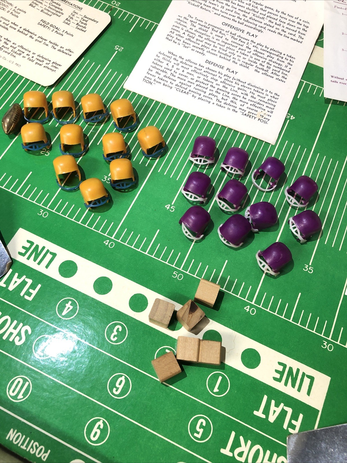 Vintage 1974 U.S Pro Football Board Game. Rare! Large 26”x19” Craft Plastix Co.