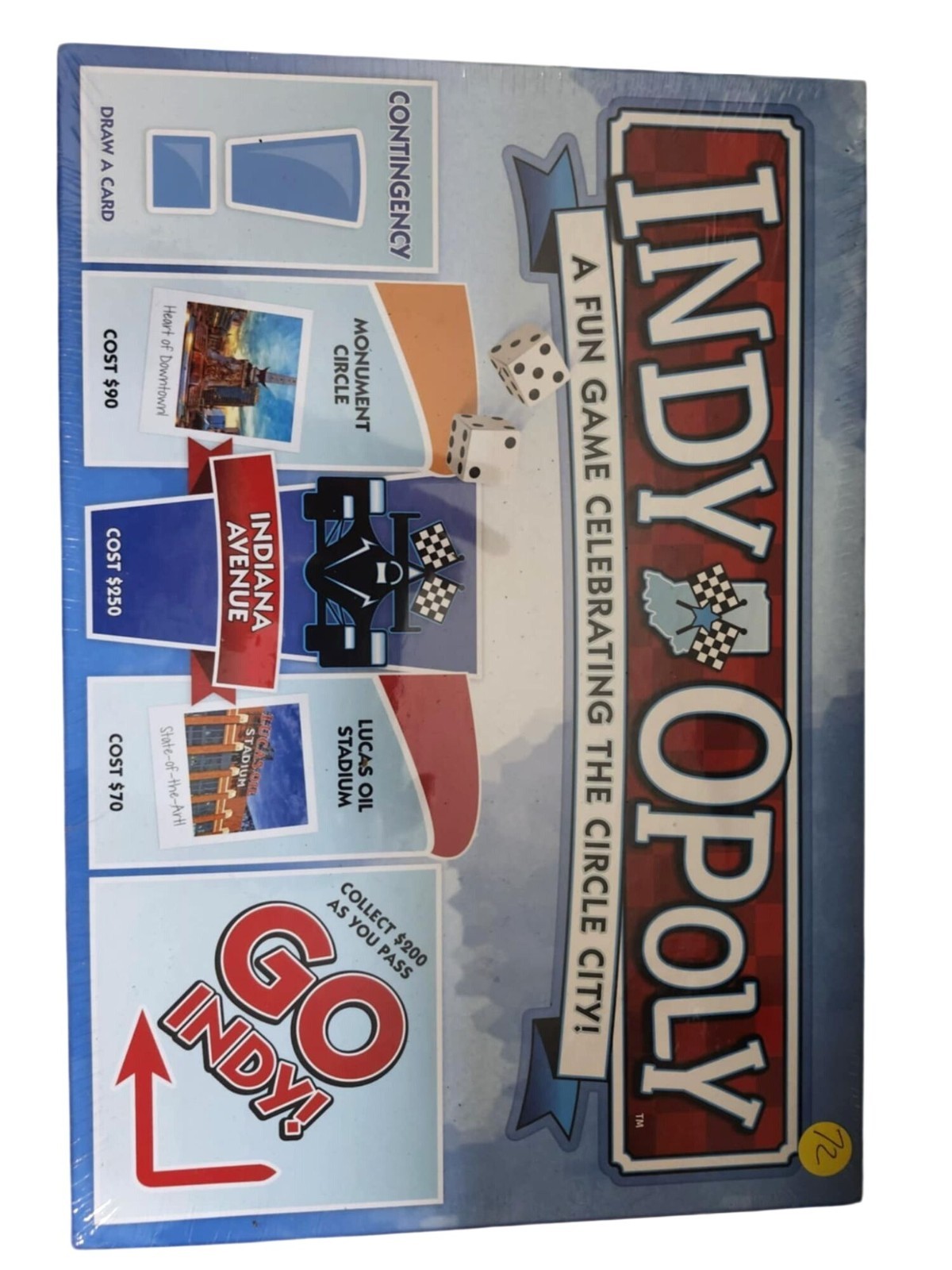 Indy-Opoly Board Game Celebrating The Circle City, Ages 8 & Up, U.S.A. NIB