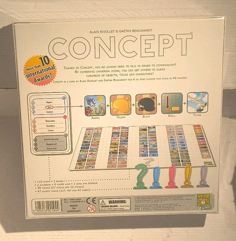 Concept Award-Winning Board Game Ages 10+, Family, Players 4-12+ NEW AND SEALED