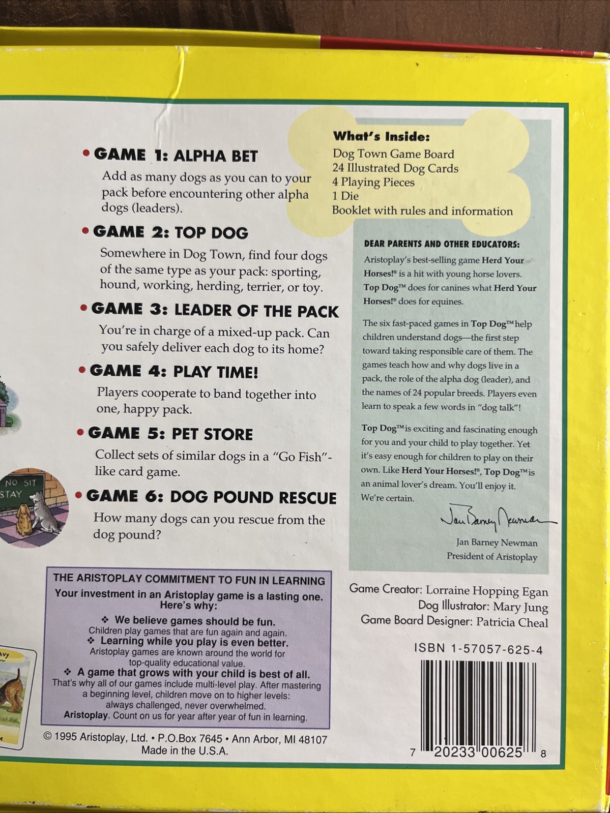 Top Dog Board Game COMPLETE Aristoplay Vintage 1995 Kids Family Animal Adventure