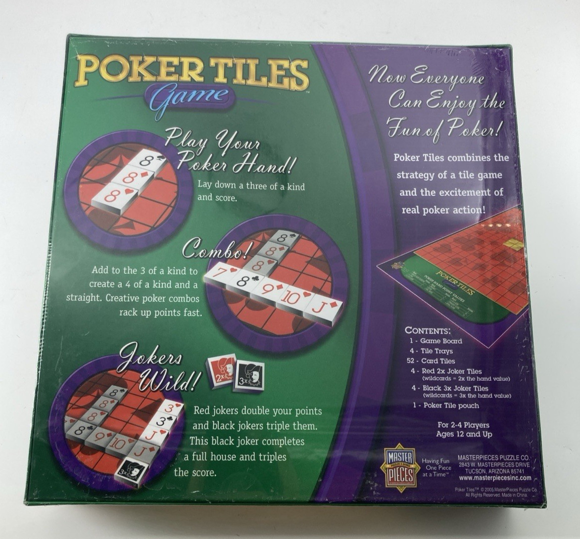 NEW – Poker Tiles Game COMPLETE MasterPieces 2005 Board Trays Family Friends