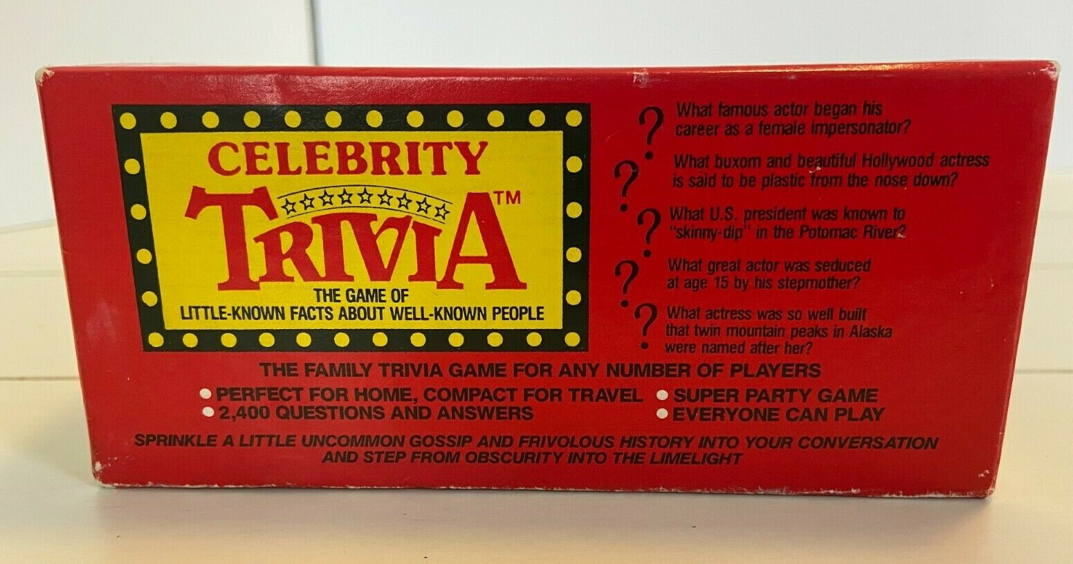 Celebrity Trivia Facts Card Game Nostalgia Lane