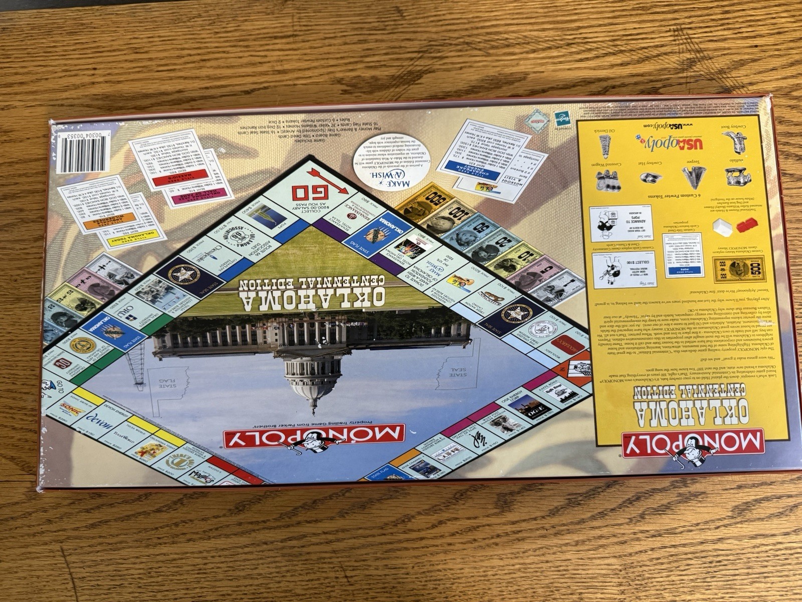 Parker Bros. Monopoly Oklahoma Centennial Edition Board Game 2 to 6 Players-EUC