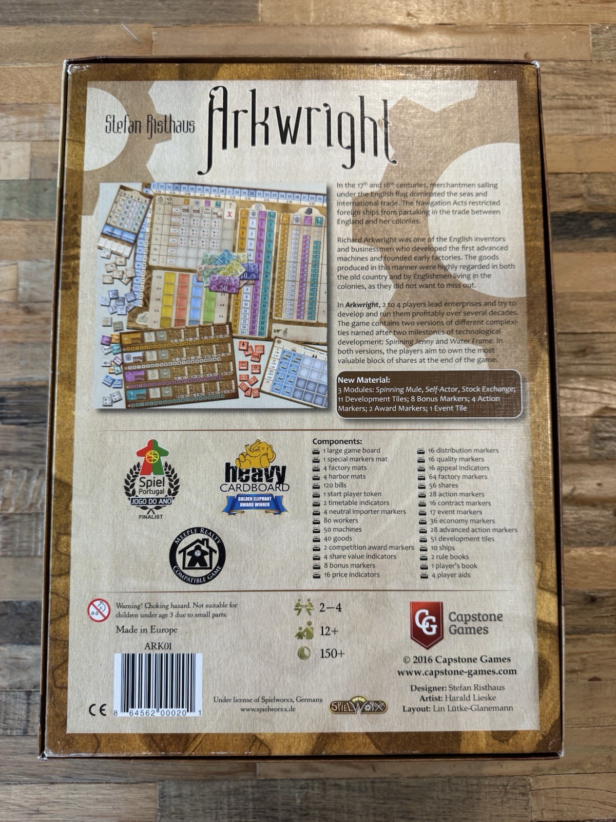 Capstone Games Arkwright (1st Ed) Board Game New Open Box Unpunched