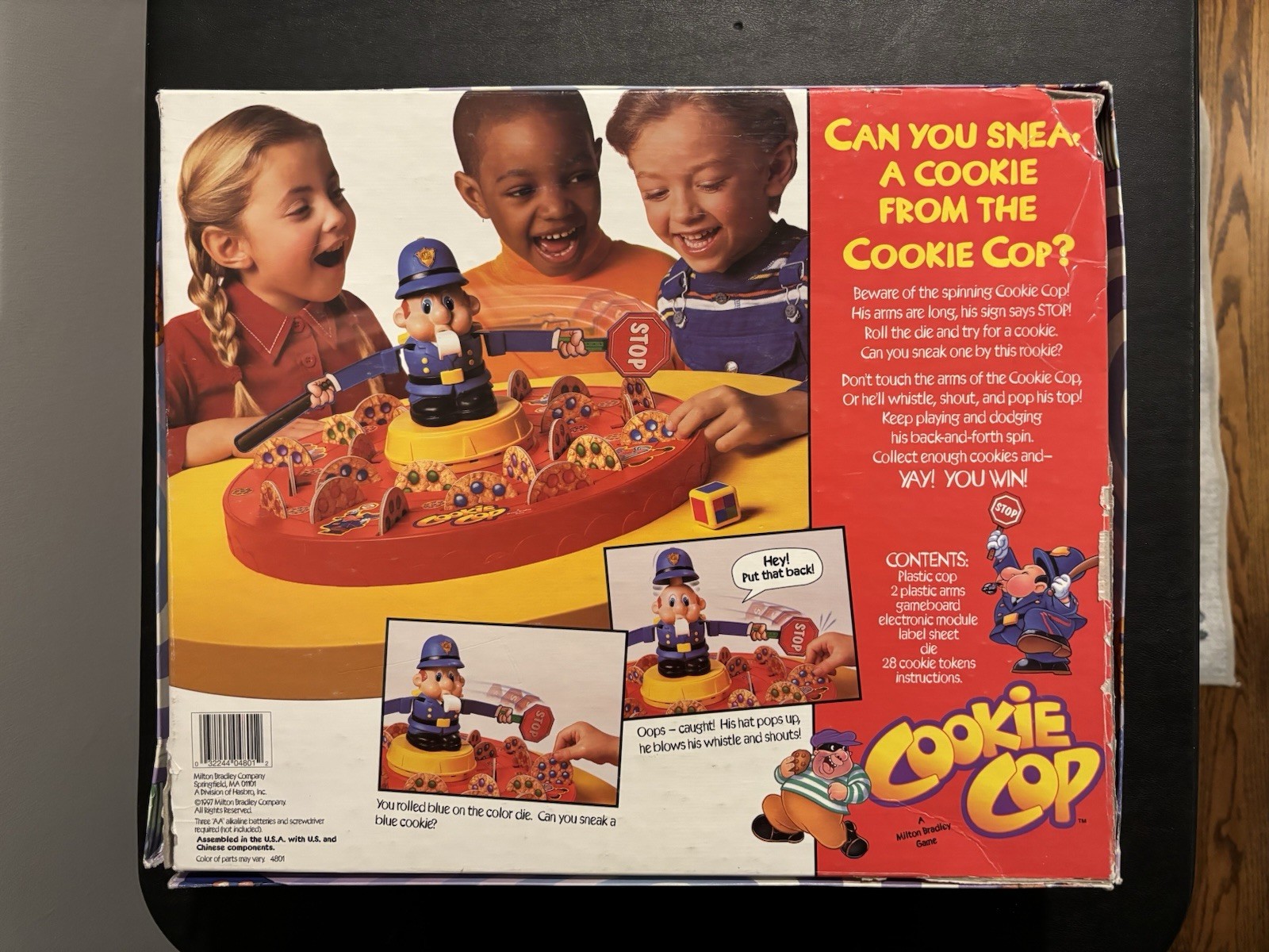 Cookie Cop Electronic Board Game Milton Bradley 1997 Cop Stand Not Fully Working
