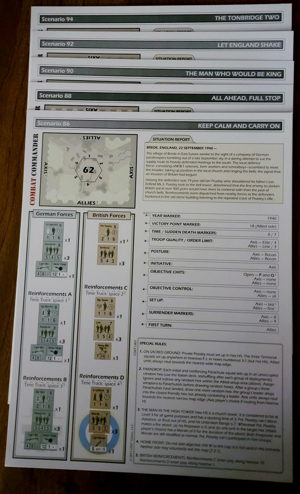 GMT Combat Commander Battle Pack #6- Sea Lion No Box bA