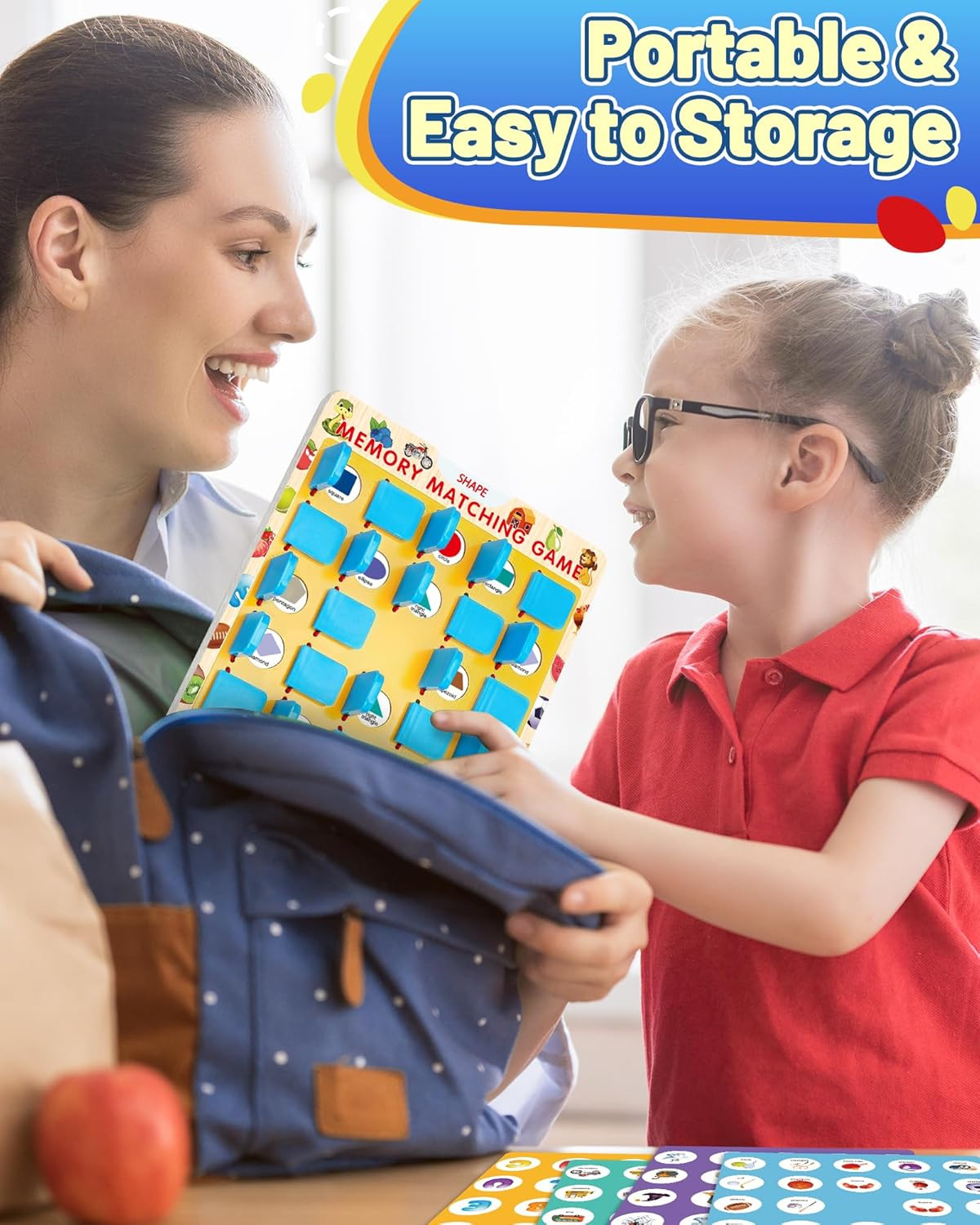Matching Memory Game for Kids Ages 3-5 4-8, Board Games for 4-6, Car Airplane Ca