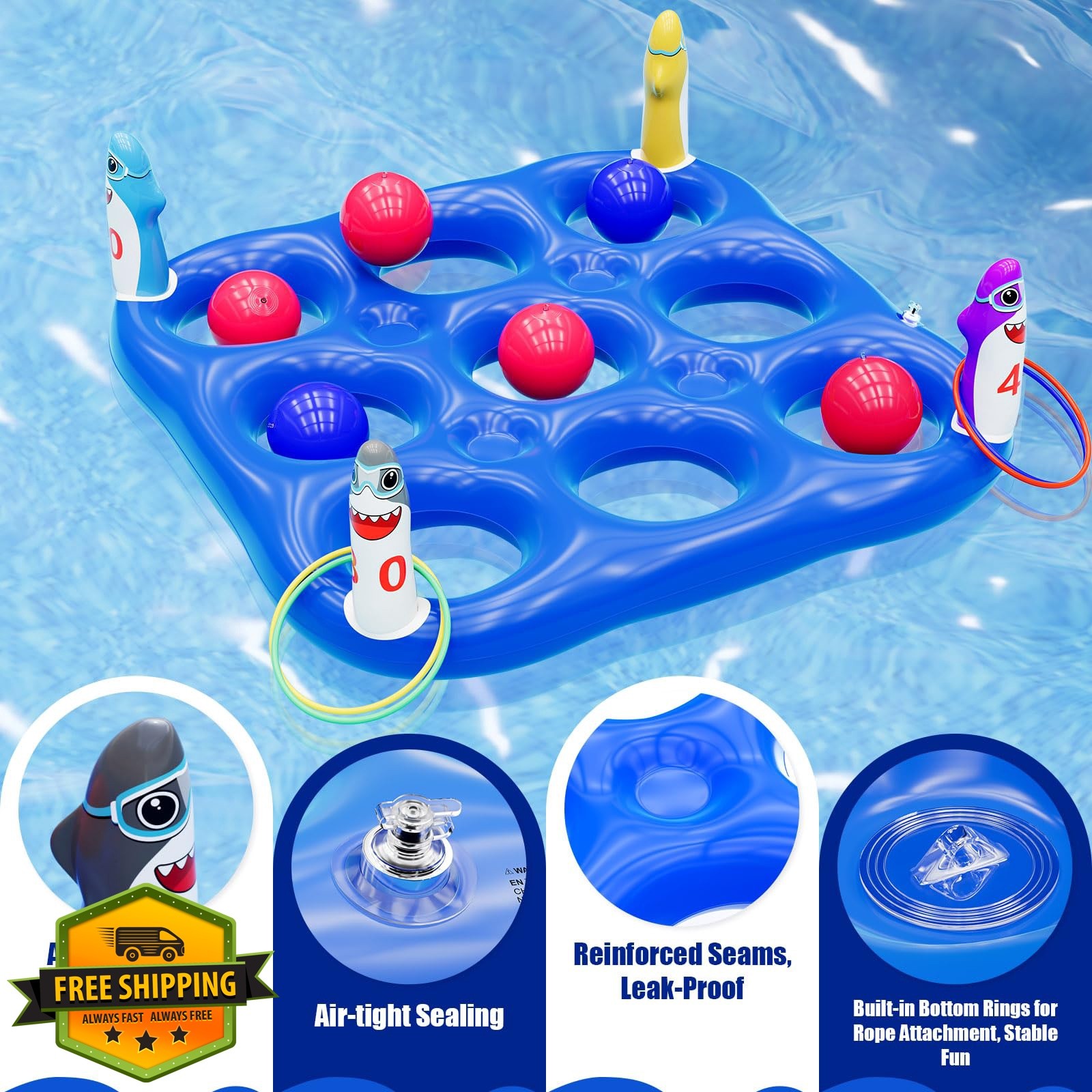 JoySpark Toys shark tic tac toe game