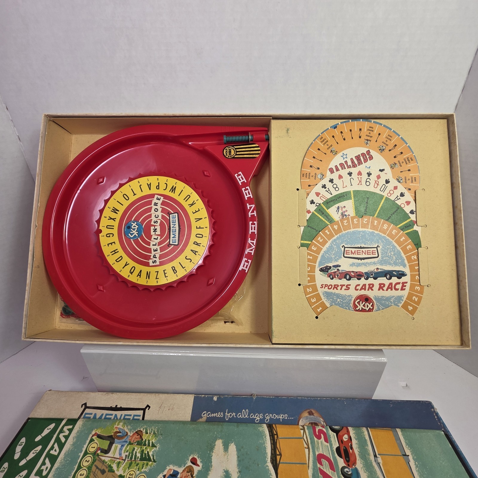 VINTAGE 1962 Skix 6 in 1 Multiple Board Game – Never Played – New