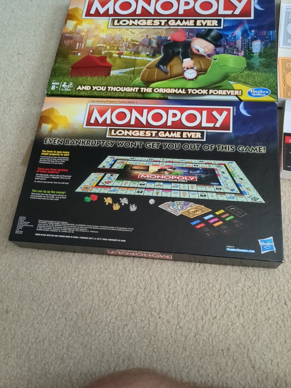 Hasbro E8915000 Monopoly Longest Game Ever Edition Complete! Never Played!