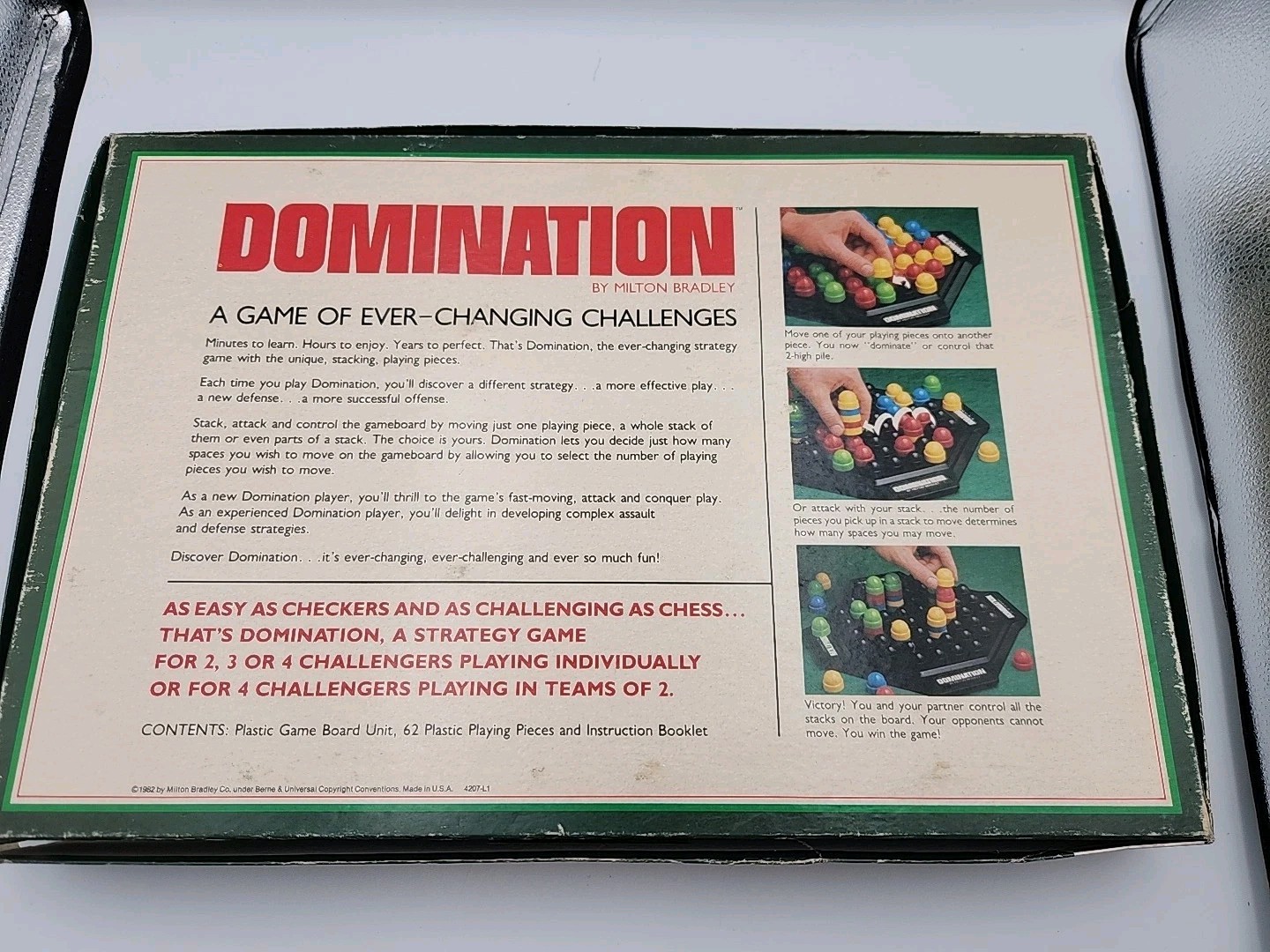 Vintage 1982 Domination Board Game Milton Bradley Complete