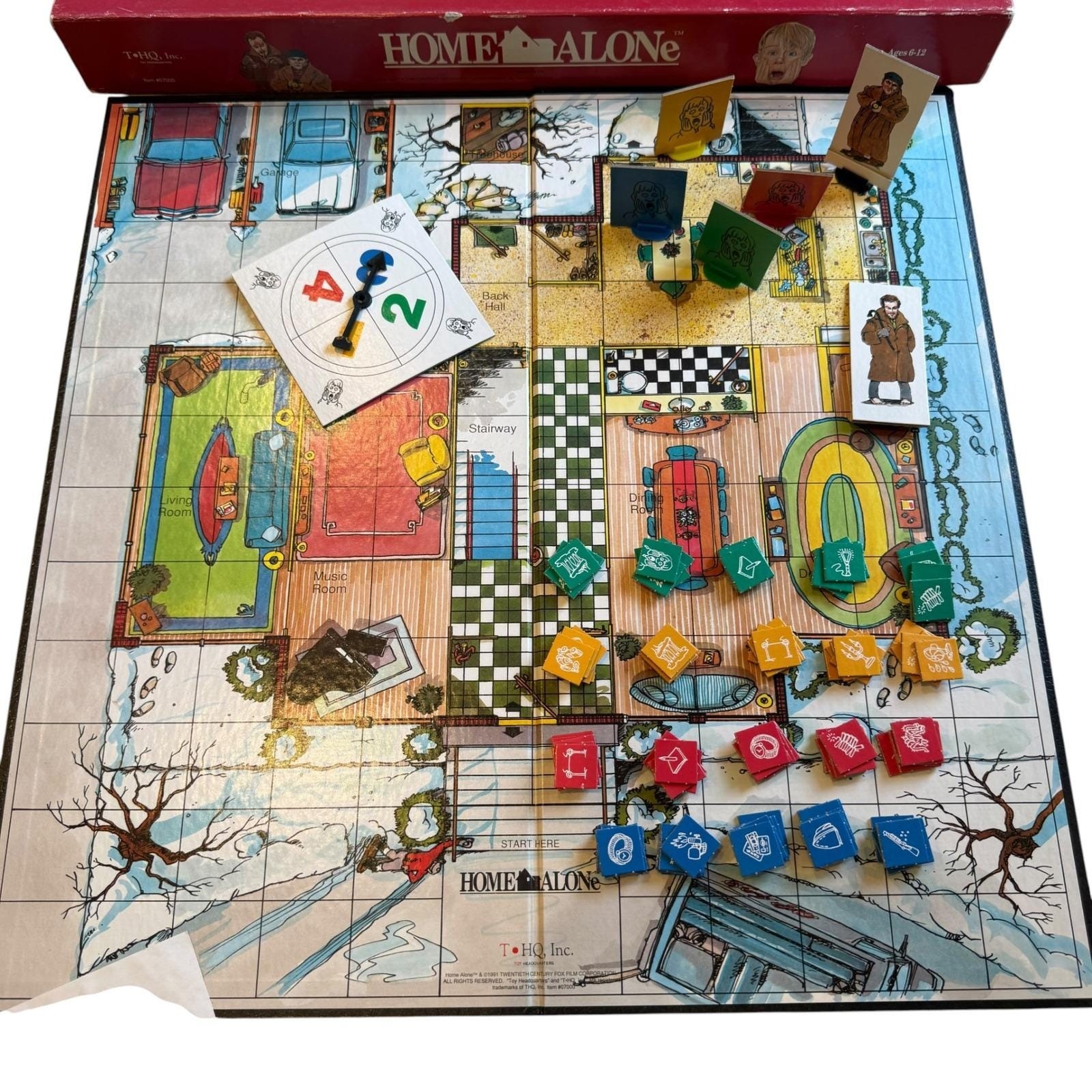 T-HQ Home Alone The Game Board Game Vintage 1991 Movie Strategy Incomplete
