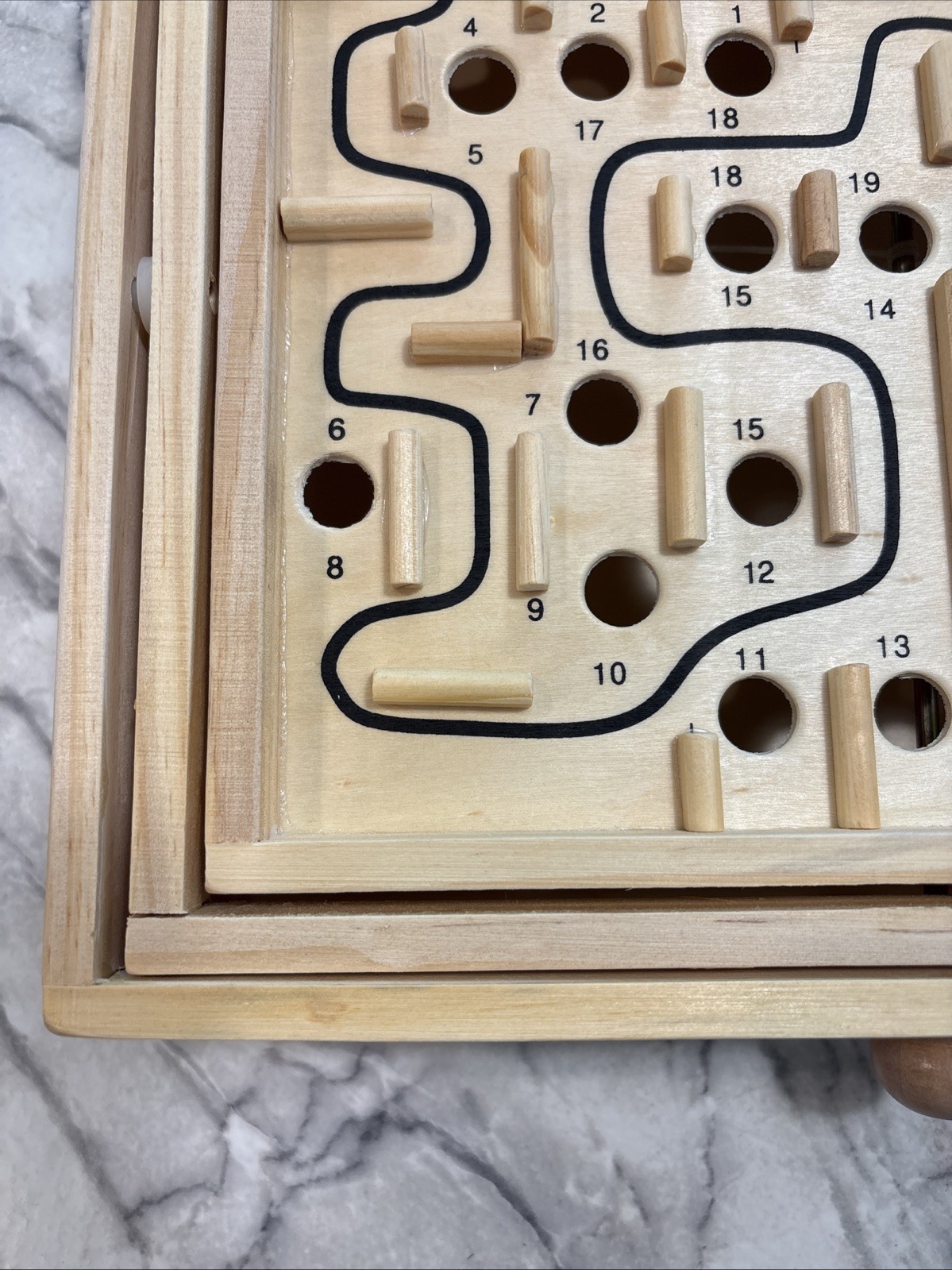 Labyrinth wood tabletop game.