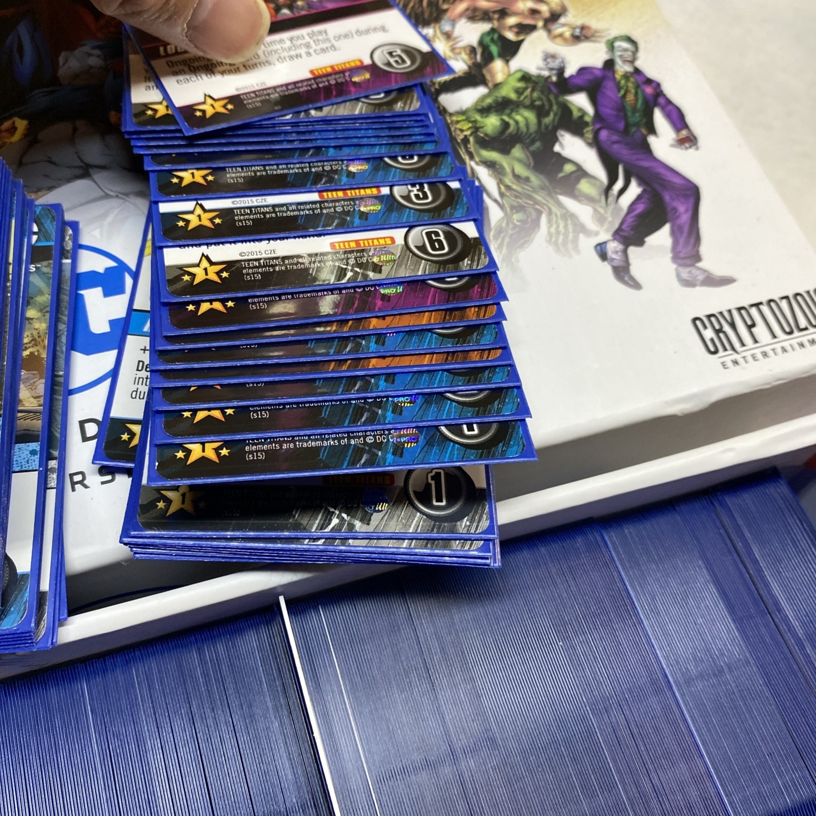 dc deck building game Card Lot With Box Loaded