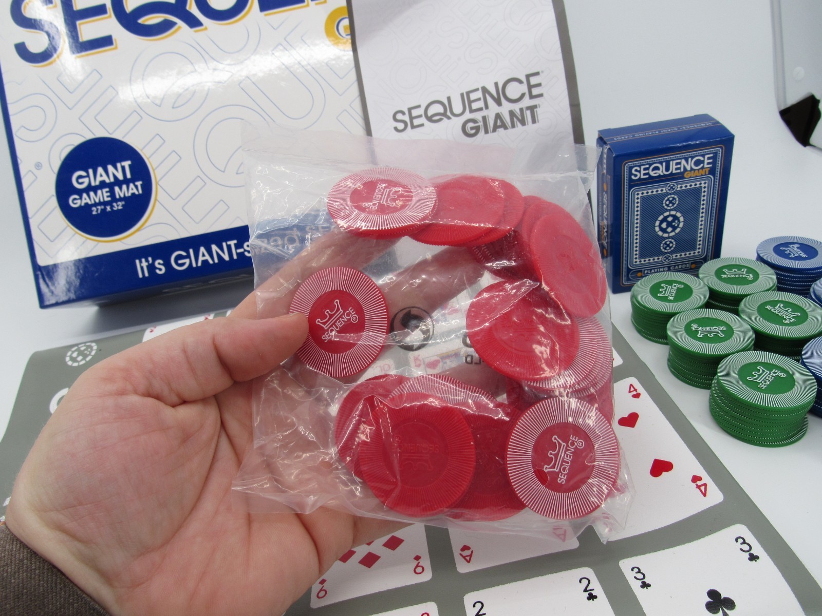 SEQUENCE Giant Game Edition Cushioned Mat Cards Oversize Chips Complete