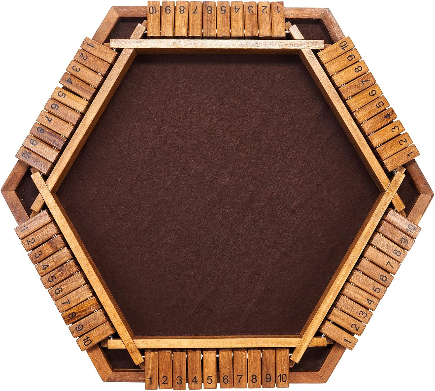 Shut The Box Dice Game Wooden Board (L15 x W13) for 1 2 3 4 5 6 Player, 6 Sided