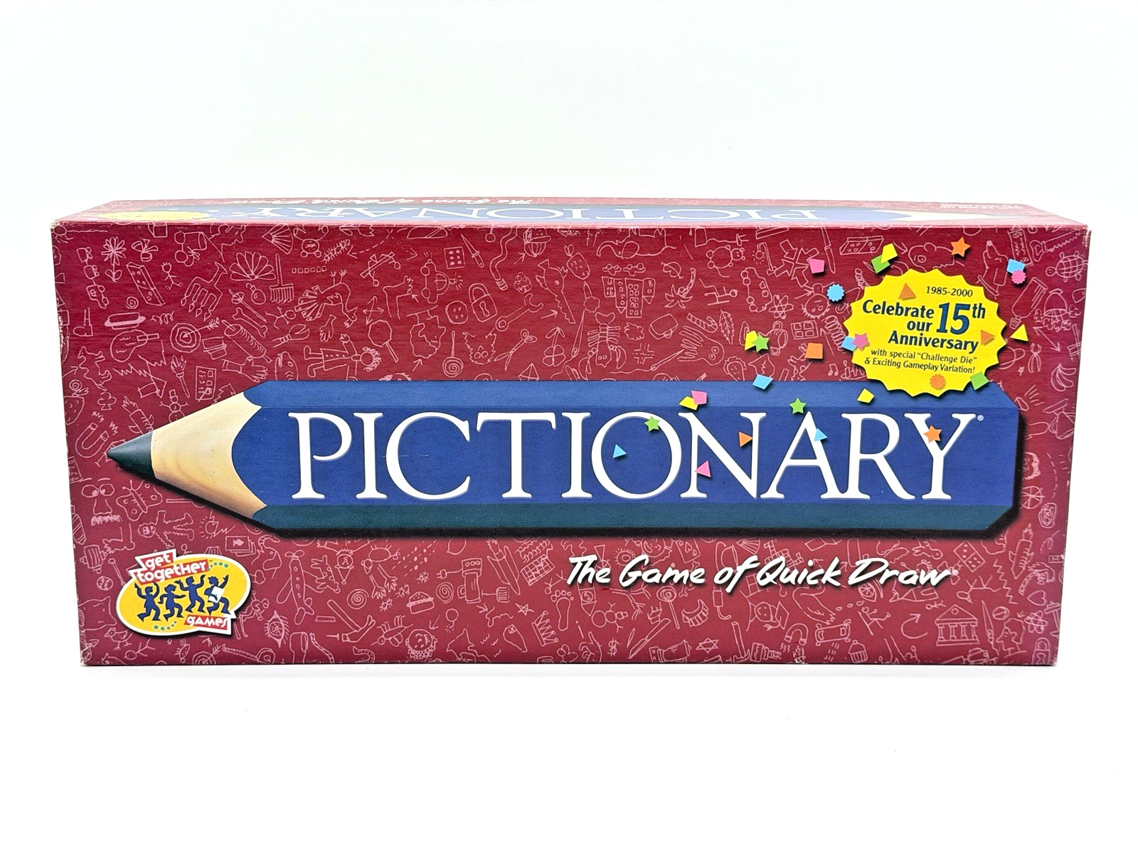 Pictionary 15th Anniversary Edition Board Game 2000 Complete w/ Challenge Die