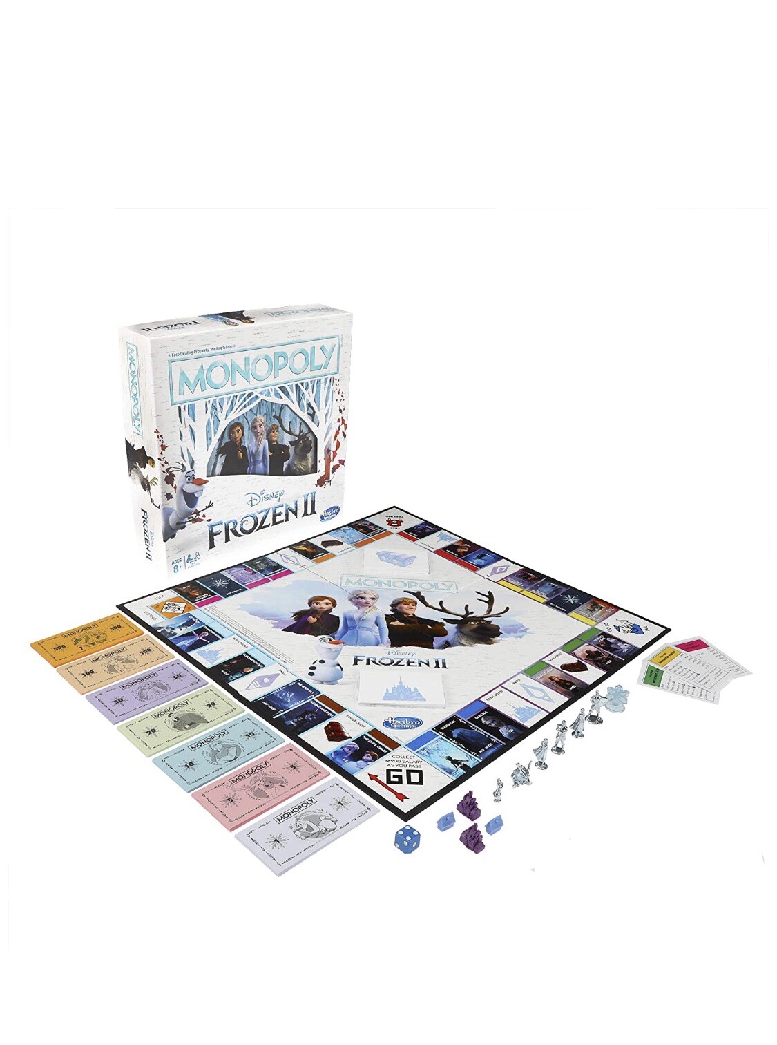Monopoly Disney Frozen 2 Edition Board Game Ages 8+ Elsa Anna Olaf Gift