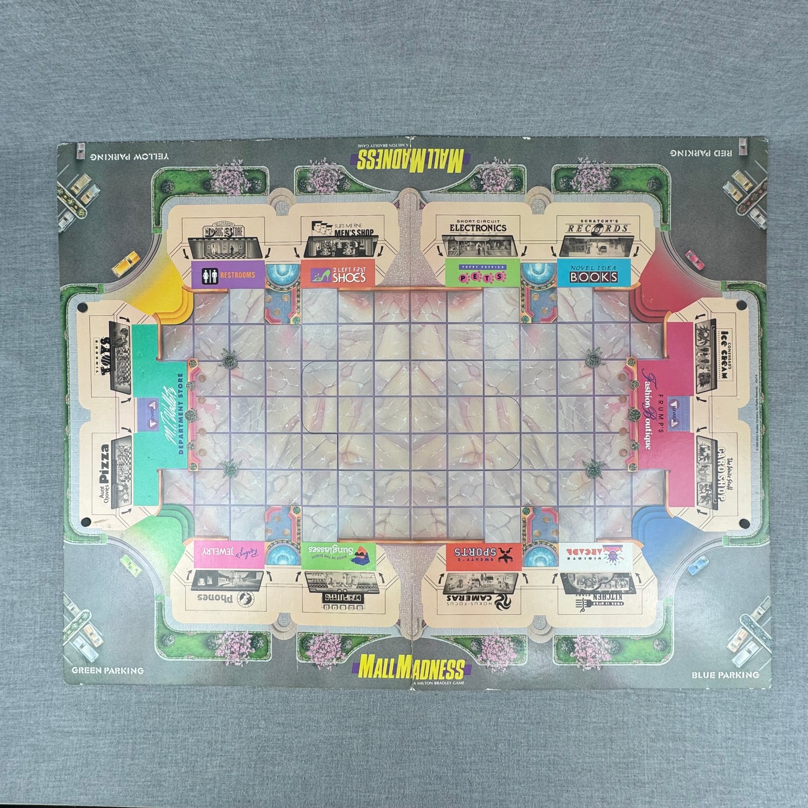 Vintage 1989 Electronic Mall Madness Board Game Milton Bradley Works Incomplete