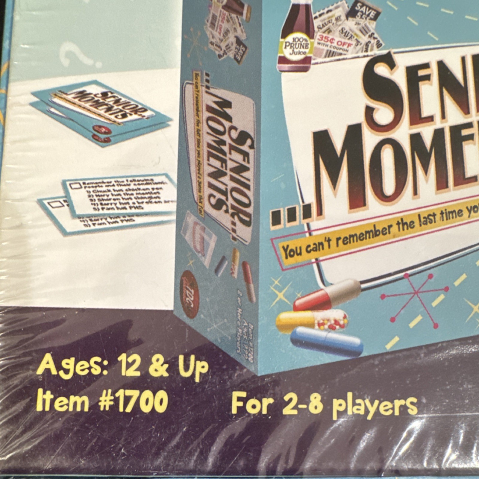 TDC Games Senior Moments Memory Board Game, Ages 12+, 2-8 Players, New Sealed