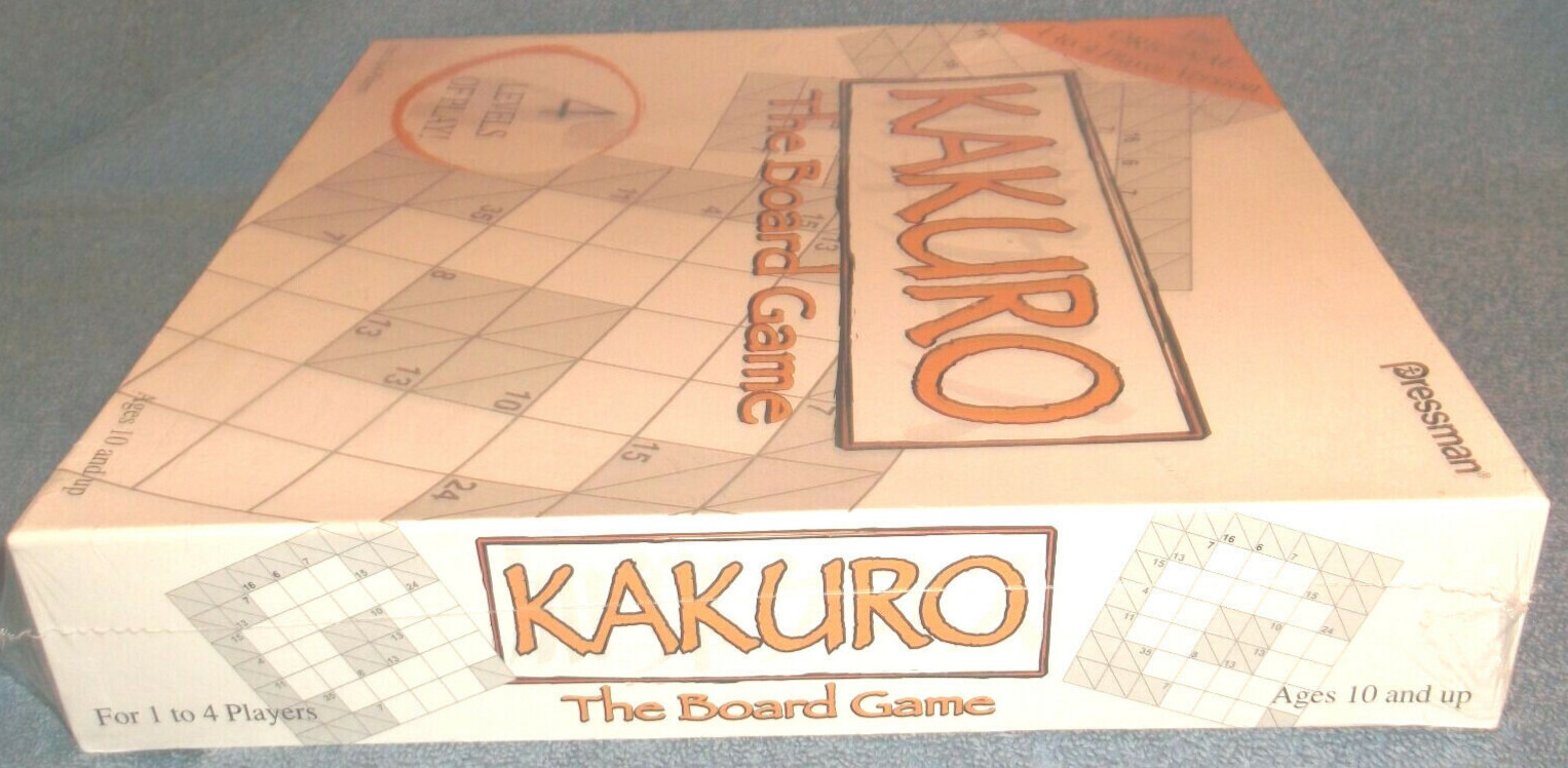 KAKURO THE BOARD GAME – THE ORIGINAL 1 TO 4 PLAYERS – 2006 PRESSMAN – NEW IN BOX