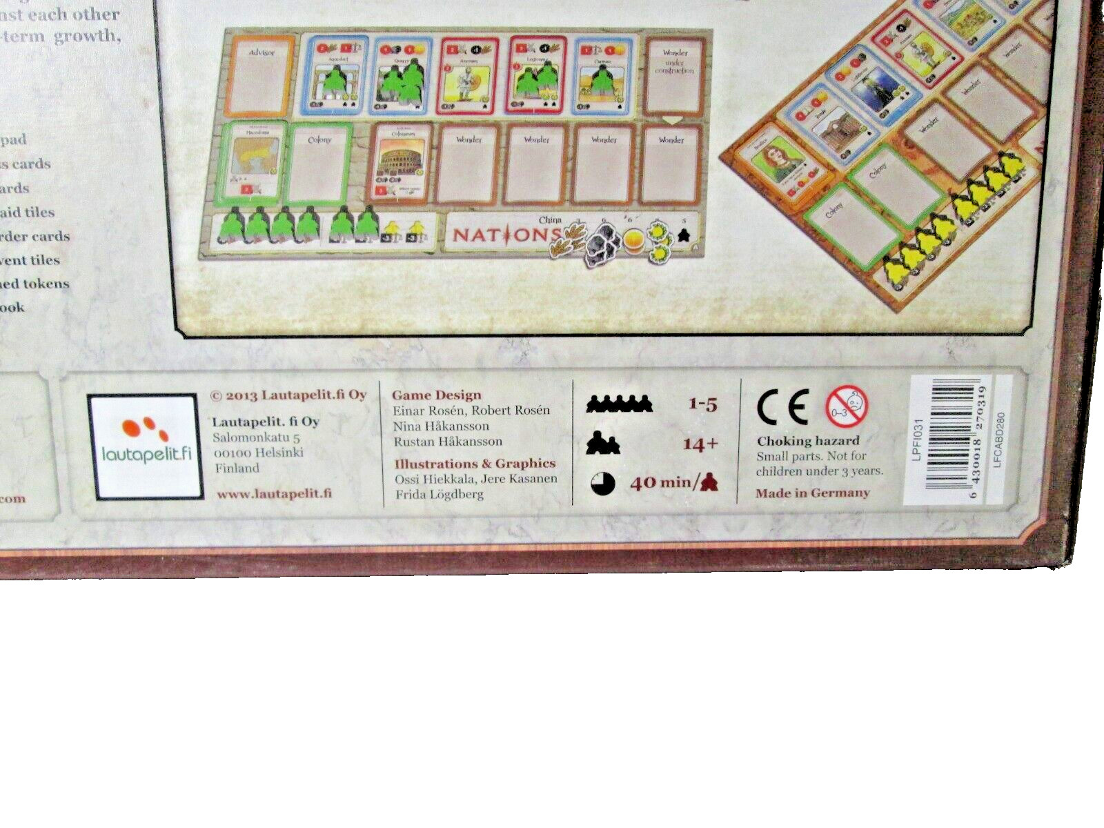 Nations (Board Game, 2013) strategy civilization Lautapelit Asmodee COMPLETE