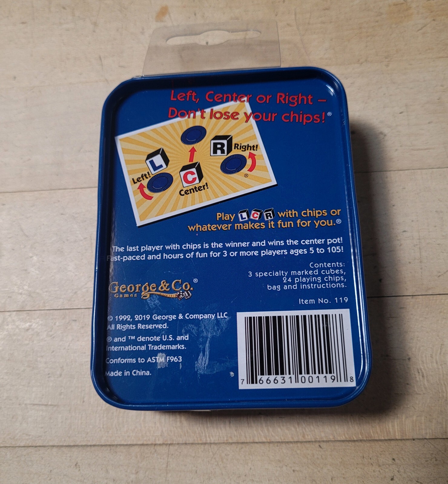 LCR® Left Center Right™ Dice Game – Blue Tin-NEW