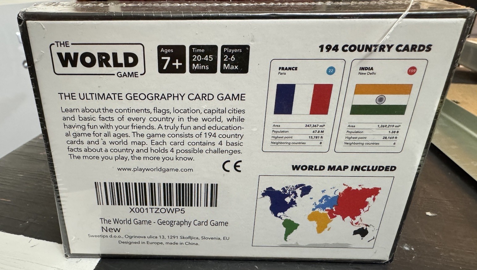 The World Game Ultimate Geography Card Game 194 Country Cards Sealed