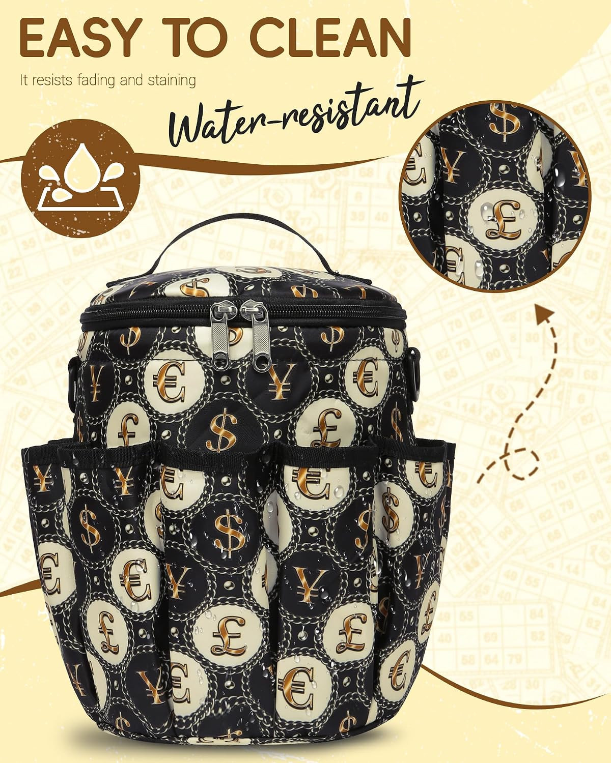 Bingo Bags with Pockets for Bingo Daubers Dabbers Dobbers Dotters Bingo Bag for