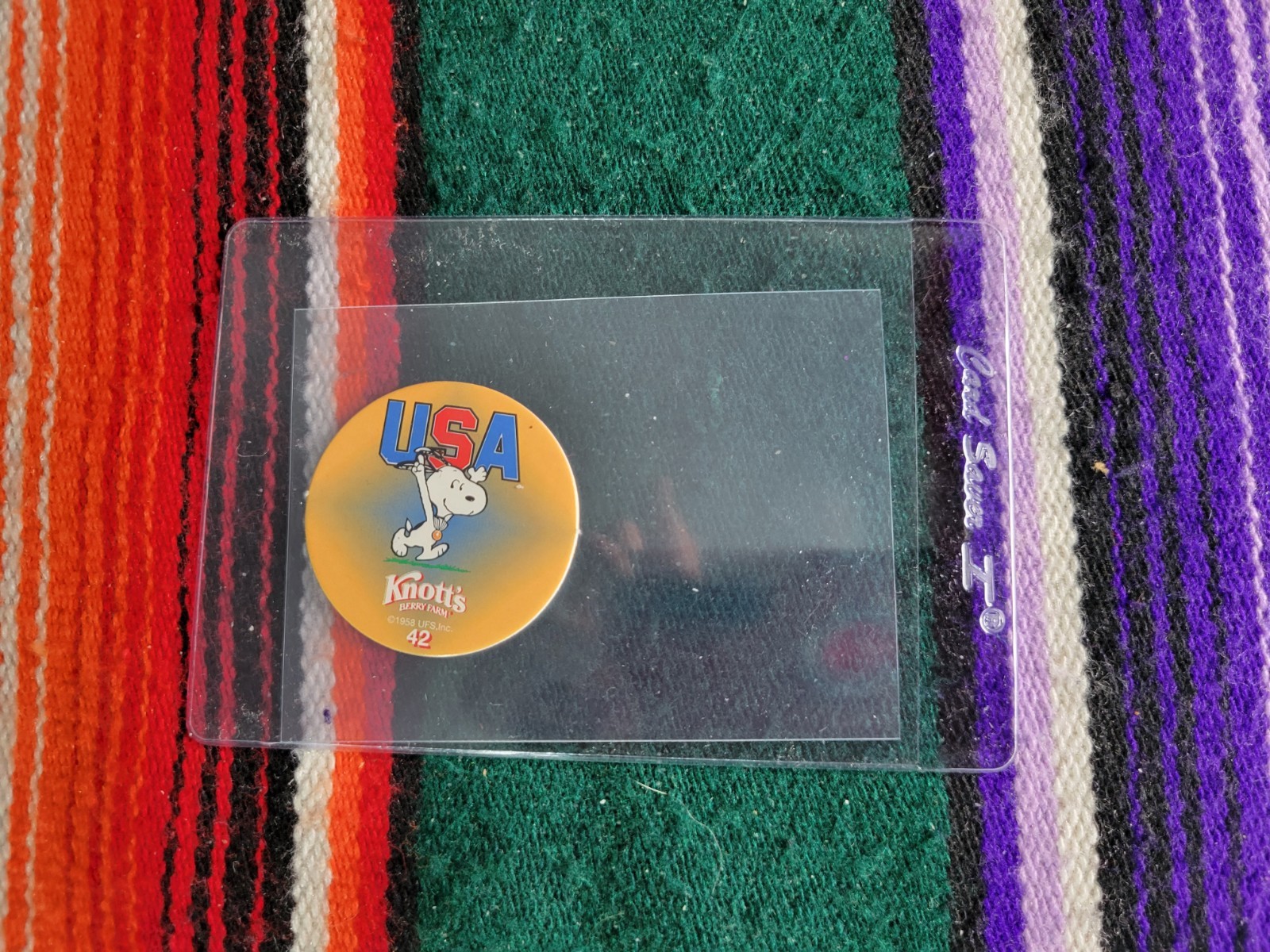 Vintage World Pog Federation X Knott’s Berry Farm Snoopy USA Olympic #42 Pog