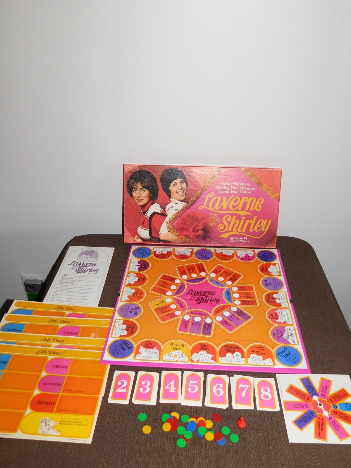 VINTAGE 1977 PARKER BROTHERS LAVERNE & SHIRLEY BOARD GAME COMPLETE
