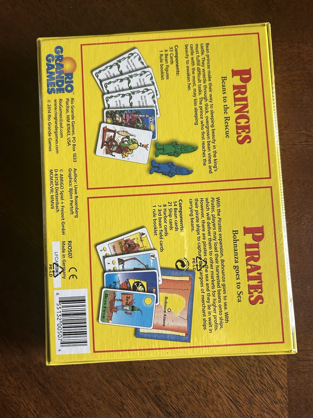NEW Sealed Bohnanza Card Game: Princes and Pirates Expansion Rio Grande Games