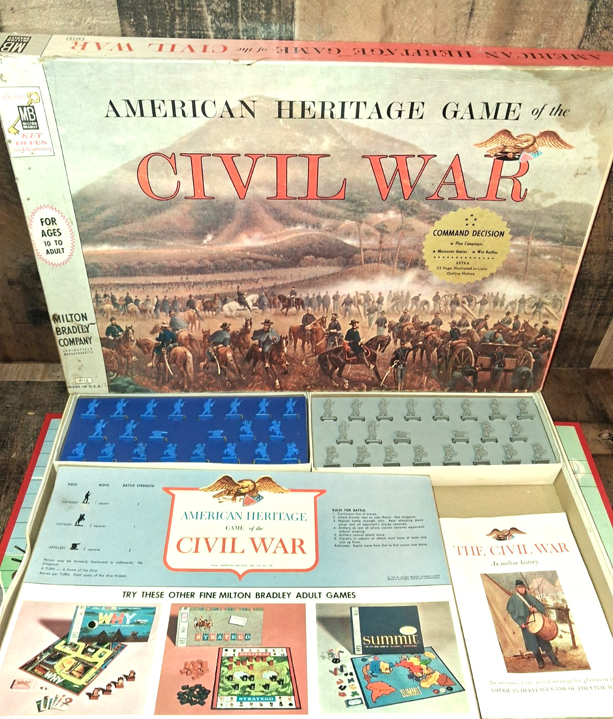 Vintage Milton Bradley American Heritage Game Civil War 1961 Complete Read
