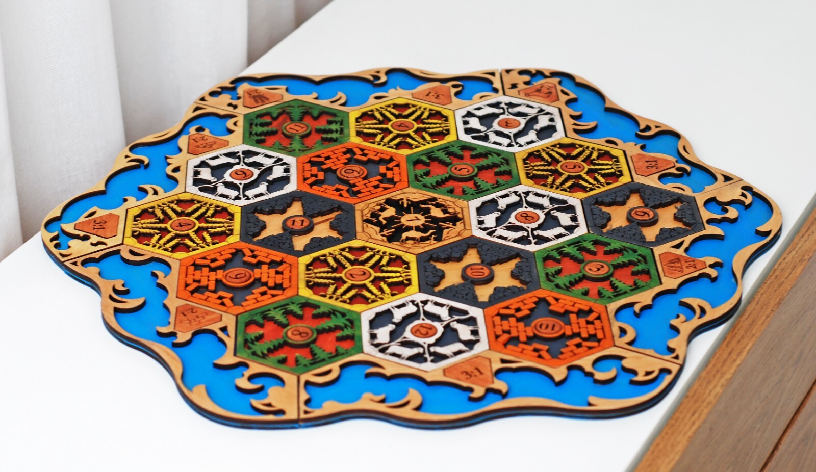 Wooden game board for Settlers / 2-4 . 5-6 Player Custom Settlers Board
