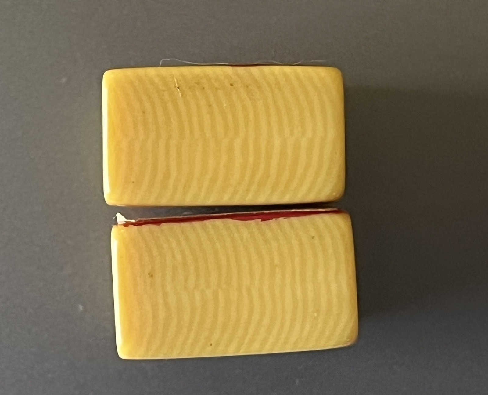 2 ‘Stickered’ Vtg Mahjong French Ivory Replacement/extra FLOWER/JOKER Tiles